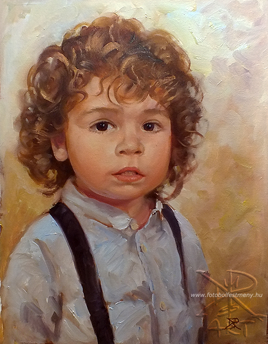 gyermekportré olajfestmény